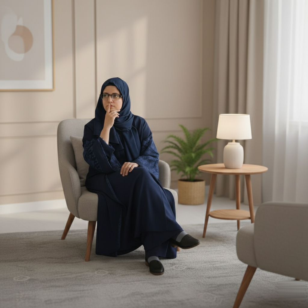 Professional therapy office with warm, welcoming atmosphere